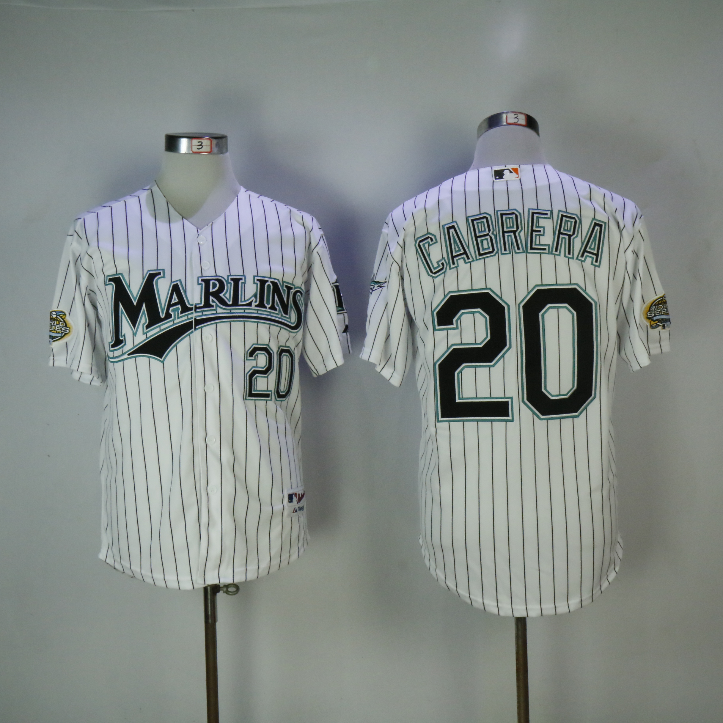 Men Miami Marlins 20 Cabrera White MLB Jerseys